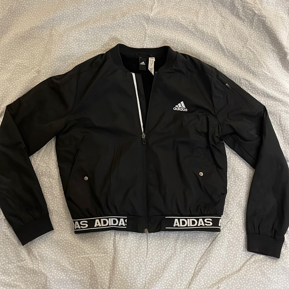 Black  adidas’s zip-up jacket